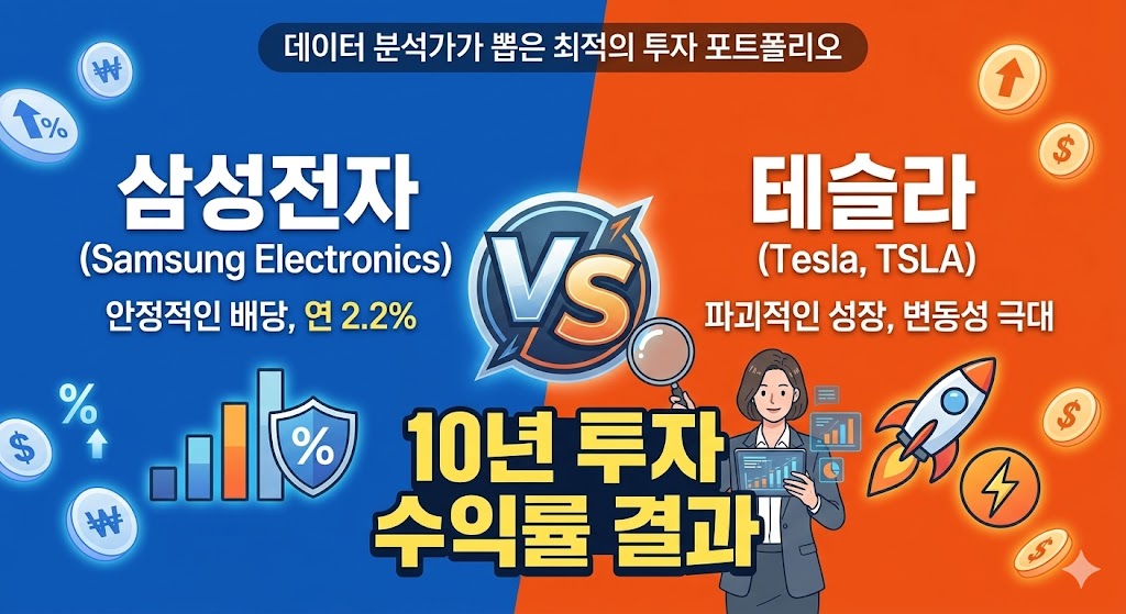 삼성전자 vs 테슬라 10년 투자 수익률 비교 데이터